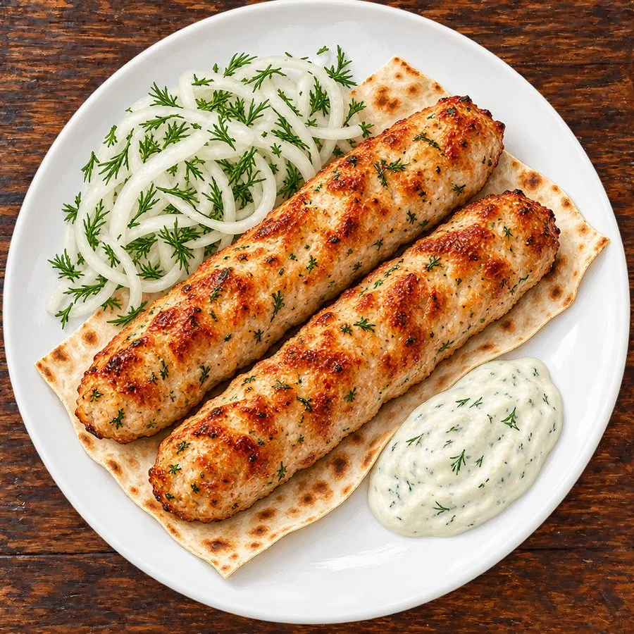 Люля-кебаб из курицы на лаваше